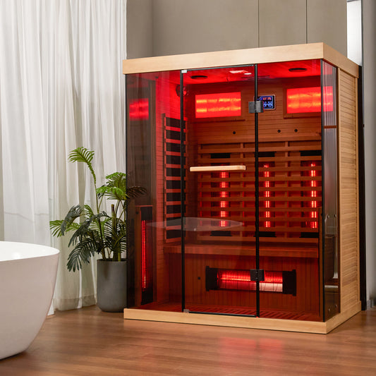2-3 Person Infrared Sauna, 10 Minutes Warm Up Home Sauna with Carbon Tubes & Panels