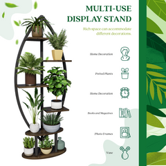 6 Tier Flower Stands for Indoor Plants Multiple, Leaf-Shape Metal Plant Shelf
