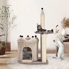 35" Multi-Level Cat Tree for Indoor Cats, Cat Tower with Scratching Post, Modern Kittens Cute Toys Furniture