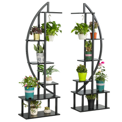 6 Tier Metal Plant Stand Rack of 2 Indoor Multiple Stand Holder Shelf Planter Display