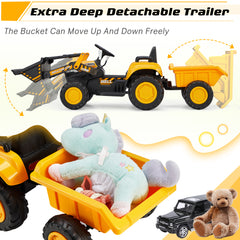 12V Battery Powered Ride on Tractor, Yellow