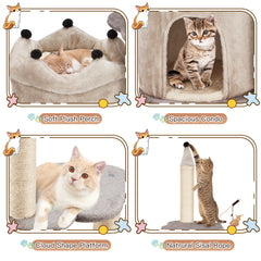 35" Multi-Level Cat Tree for Indoor Cats, Cat Tower with Scratching Post, Modern Kittens Cute Toys Furniture
