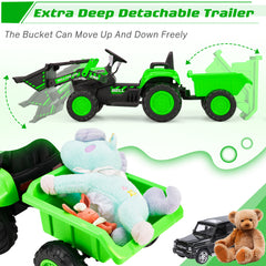 12V Battery Powered Ride on Tractor, Green