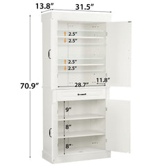 71'' Freestanding Kitchen Pantry Cabinet, Tall Storage Cabinet with Drawer and Adjustable Shelves